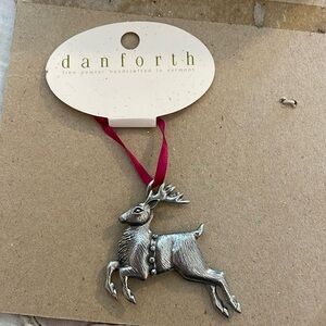 Vintage Pewter reindeer ornament by Danforth